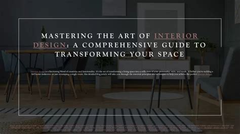 Master the Art of Interior Design: A Comprehensive Guide to Transforming Spaces