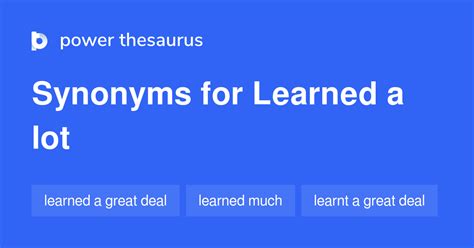 Master the Art of Learning: Expand Your Vocabulary with Synonyms for "Learned a Lot"