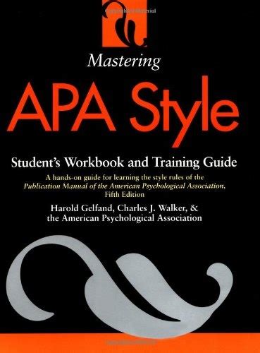Mastering APA Style Student s Workbook and Training Guide Fifth Edition Epub
