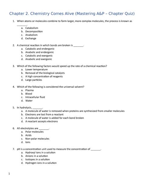 Mastering Chemistry Answer Key Chapter 2 Reader