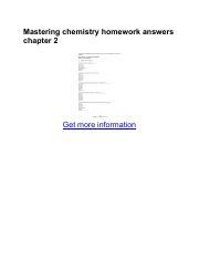 Mastering Chemistry Homework Answers Chapter 5 Reader