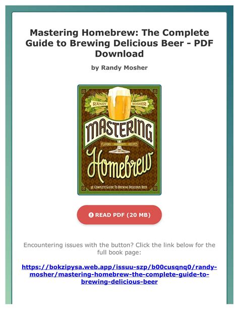 Mastering Homebrew The Complete Guide to Brewing Delicious Beer PDF