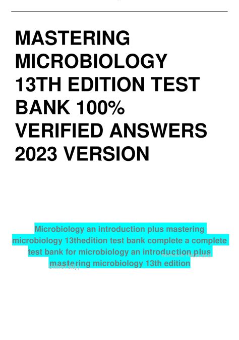 Mastering Microbiology Test Answers Ebook Epub