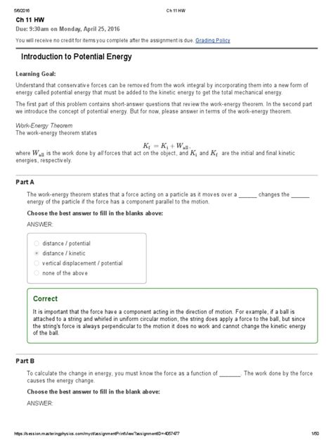 Mastering Physics Answers Ch 11 Doc