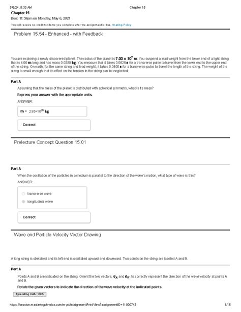 Mastering Physics Answers Ch 15 Kindle Editon