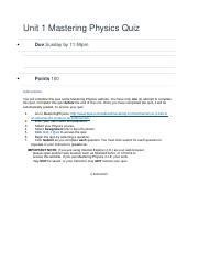 Mastering Physics Quiz 1 Solutions Doc