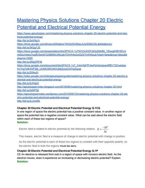 Mastering Physics Solutions Chapter 20 PDF