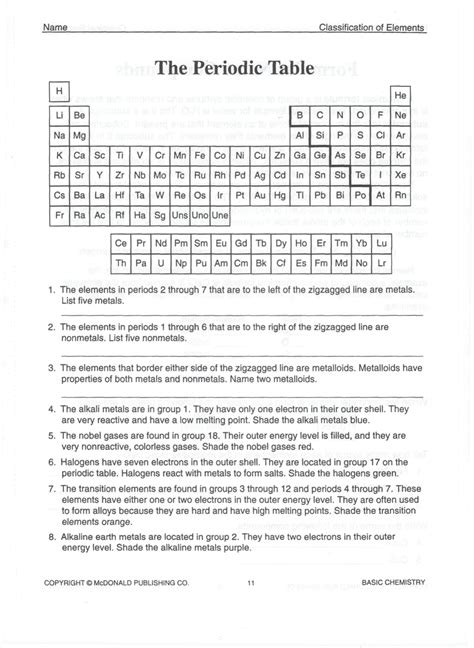 Mastering The Periodic Table Worksheet Answers Reader