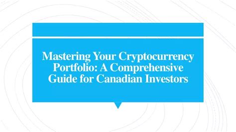 Mastering the Cryptocurrency Portfolio: A Comprehensive Guide to Tracking, Analysis, and Optimization