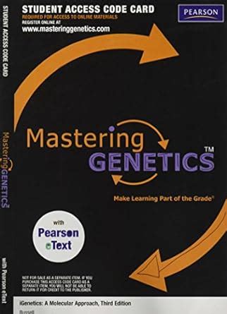 MasteringGenetics™ with Pearson eText Instant Access for iGenetics A Molecular Approach Epub