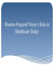 Masters-prepared nurses (MNs)