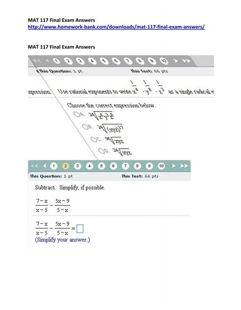 Mat 117 Week 9 Final Exam Answers PDF