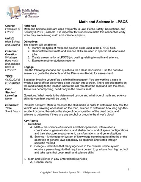 Math And Science In Lpscs Quiz Answer Reader