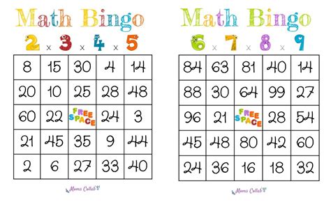 Math Bingo Free Printable