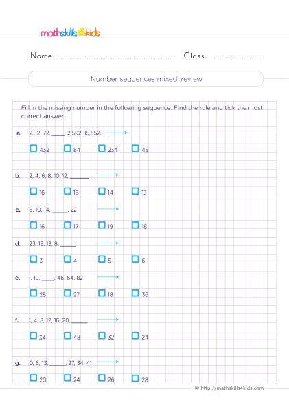 Math Bits Sequence Twisters Answer Key PDF