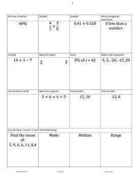 Math Maintenance Grade 8 Answer Key Doc