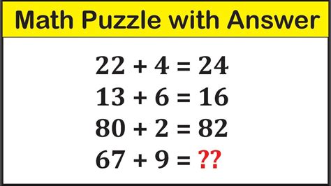 Math Puzzles And Answers Reader