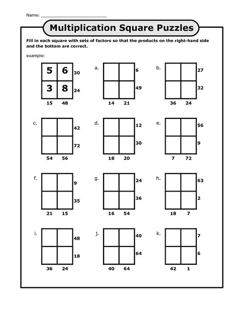 Math Puzzles Free Printable