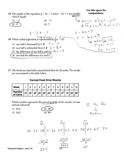 Math Regents Answers Doc