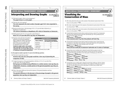 Math Skills Transparency Answers Doc