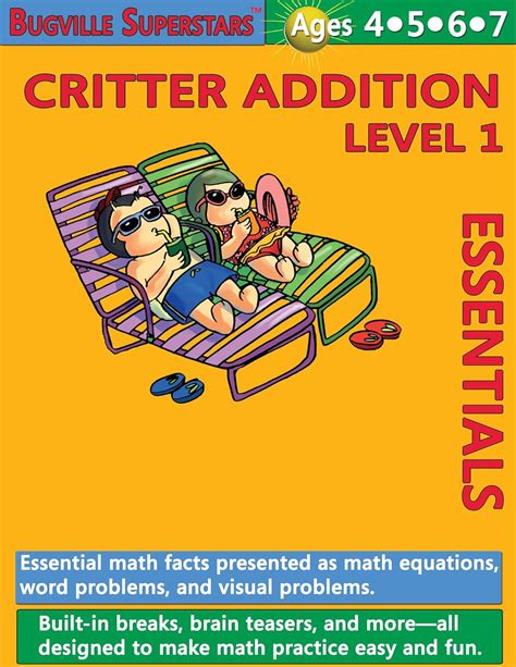 Math Superstars Addition Level 1 Essential Math Facts for Ages 4 7 Bugville Learning Adventures