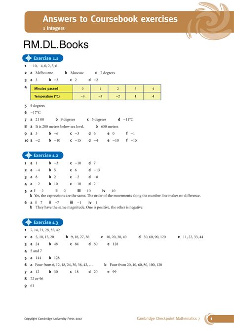 Math Workbook Answers Grade 7 Doc