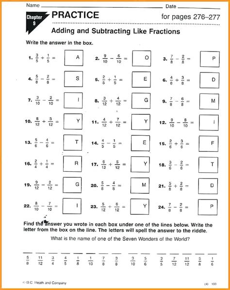 Math Worksheets For 7th Graders Printable