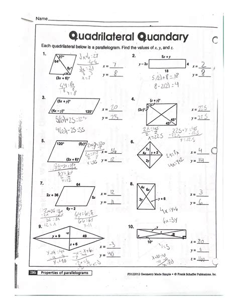Mathbits Ah Bach Answers Quadrilateral Quandary Kindle Editon