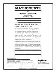 Mathcounts 2011 School Sprint Round Answers Reader