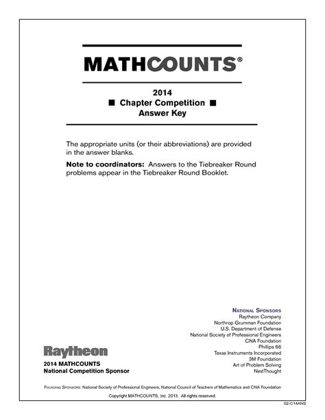 Mathcounts Answer Key PDF