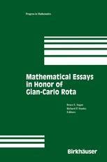Mathematical Essays in Honor of Gian-Carlo Rota Kindle Editon