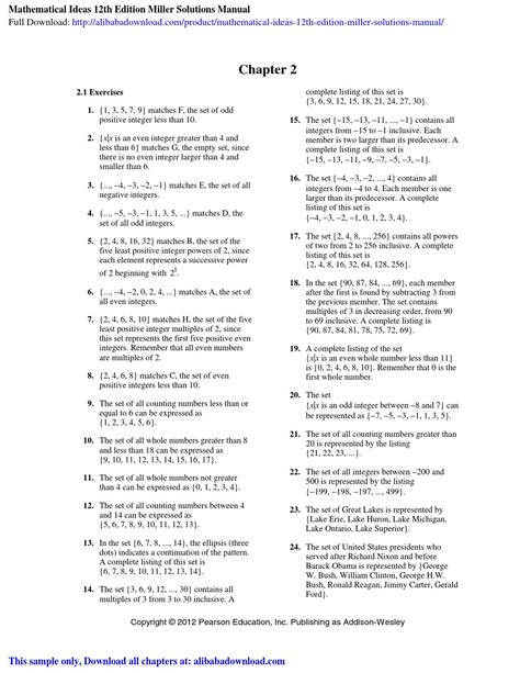 Mathematical Ideas 12th Edition Pdf Doc