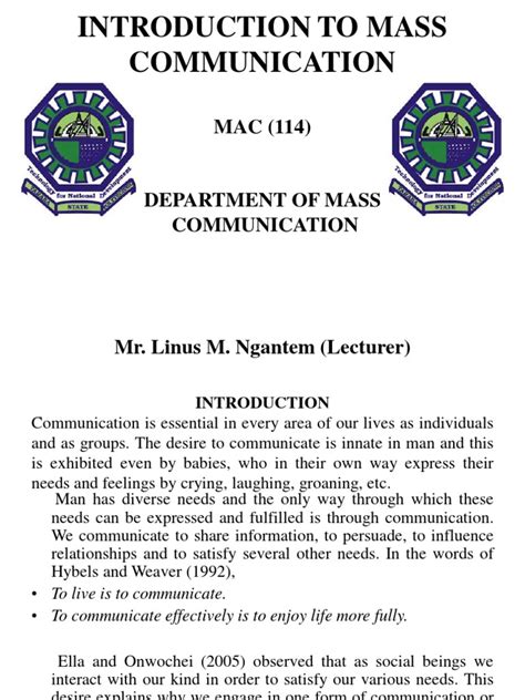 Mathematical Ideas An Introduction to Mass Communication PDF