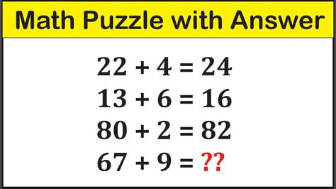 Mathematical Puzzles With Answers Epub