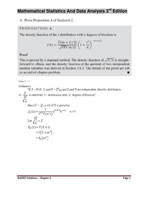 Mathematical Statistics And Data Analysis 3rd Solution Doc