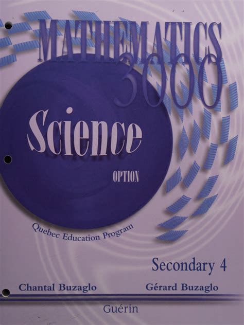 Mathematics 3000 Science Option Secondary 5 Answers Epub