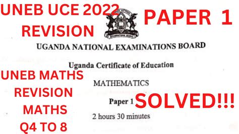 Mathematics O Level Questions And Solutions Uneb Reader