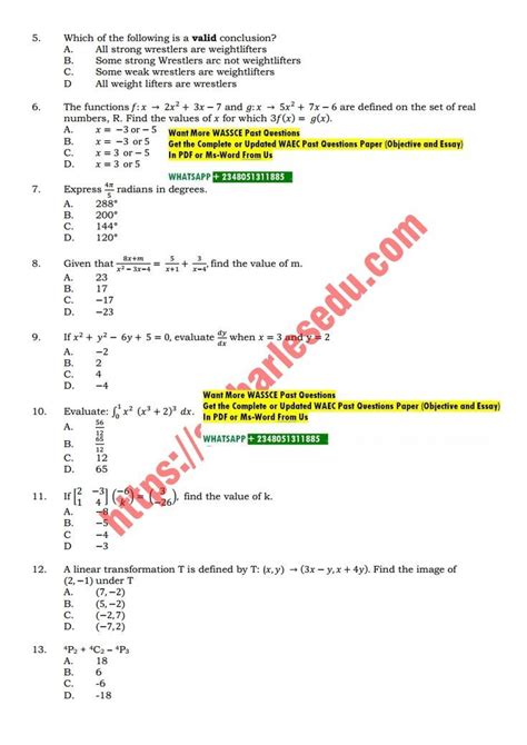 Mathematics Waec Answer 2014 Easy And Objective PDF