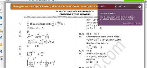 Mathematics Waec Past Question And Answers PDF