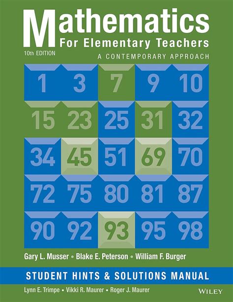 Mathematics for Elementary Teachers Student Hints and Solutions Manual A Contemporary Approach Doc