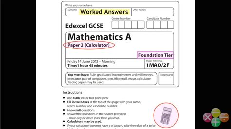 Maths 11th June 2013 Answers Foundation PDF