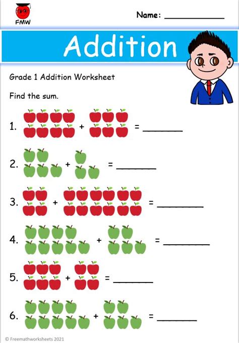 Maths For Grade 1 Printable Addition With Pictures