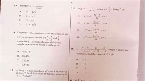 Maths Questions And Answers For Wassce 2014 Doc