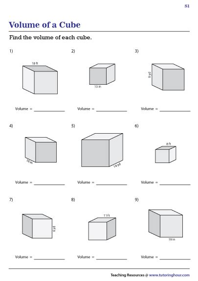 Mathworksheets4kids Answers Volumen Of Cube Kindle Editon