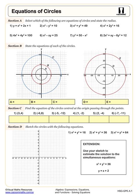 Mathworksheetsland Equation Circles Answers Key PDF