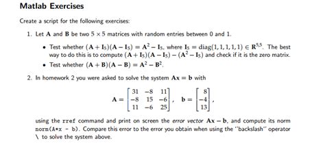 Matlab Exercises And Solutions For Beginners Doc