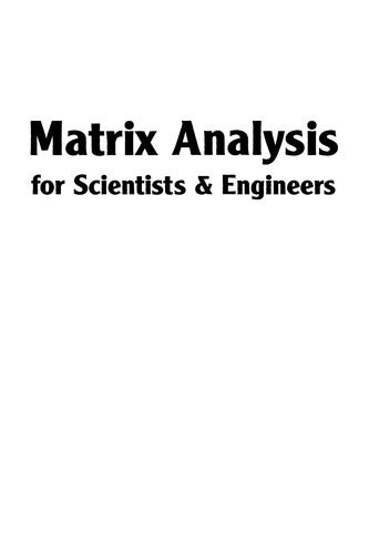 Matrix Analysis For Scientists And Engineers Solution Ebook PDF