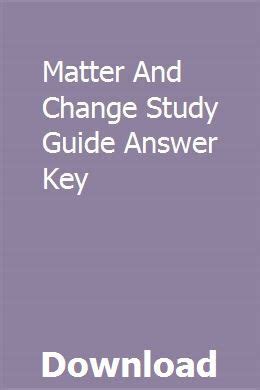 Matter And Change Study Guide Answer Key Epub