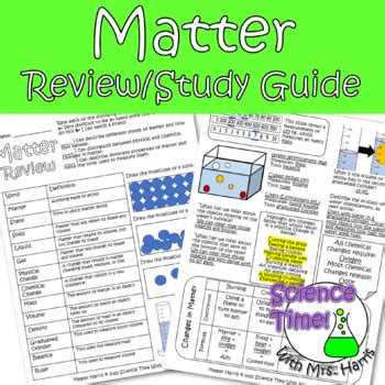 Matter Review Sheet With Answers PDF