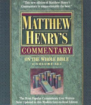 Matthew Henry s Commentary w CD-ROM Complete and Unabridged Volumes 1 6 Kindle Editon